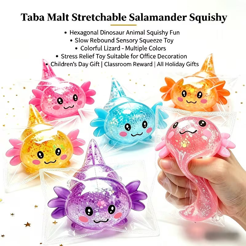 4pcs Axolotl Squishy Squeeze Toy – Sensory Stress Relief Toy for Kids
