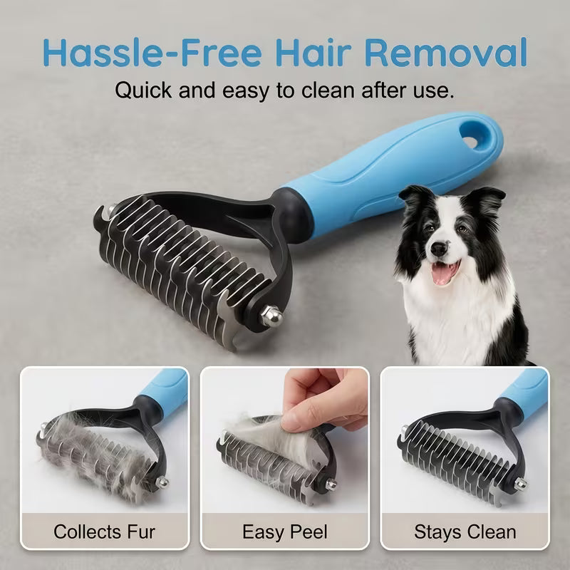 Toothbrush Finger Sleeves), Universal for Cats And Dogs, Stainless Steel Pet Dematting Brush, Efficient Dematting, Easily Removes Mats And Tangles, Durable Pet Cleaning Tool, Must-Have for Pet Lovers