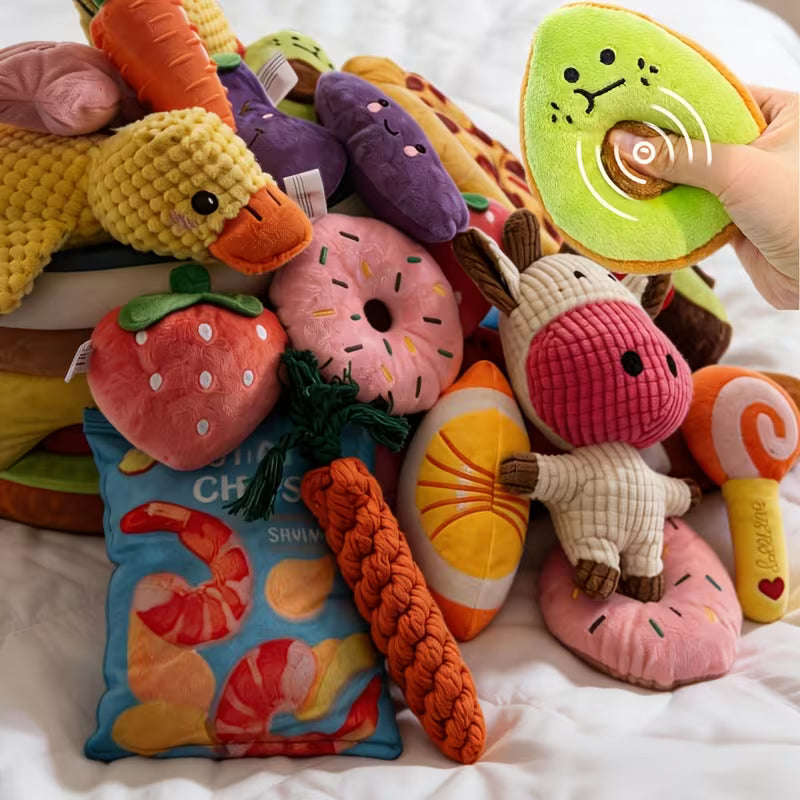 14pcs Dog Voice Plush Toys, Squeaky, Attract Dog'S Attention, Consume Pet'S Energy, No Destructive Behavior, Teeth Cleaning,