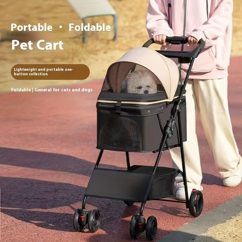 Pet Stroller Lightweight Foldable Cat Dog