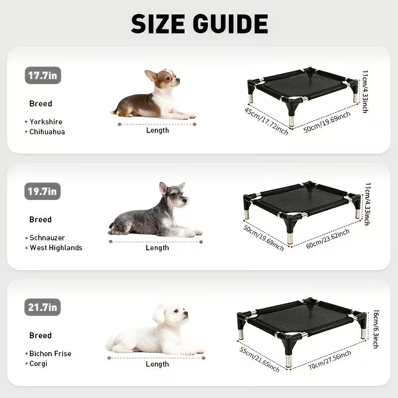 1pc Elevated Cooling Dog Bed, Portable Indoor And Outdoor Cooling Raised Cot Pet