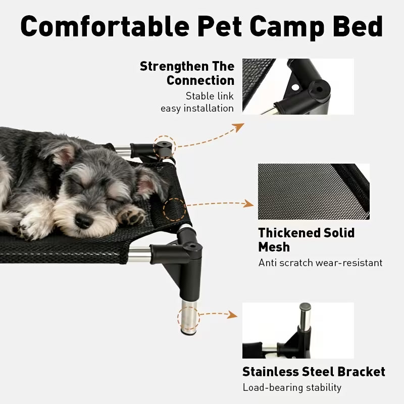 1pc Elevated Cooling Dog Bed, Portable Indoor And Outdoor Cooling Raised Cot Pet