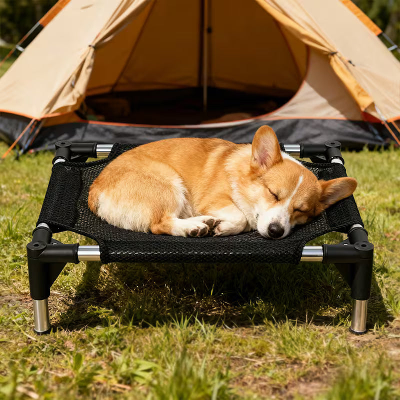 1pc Elevated Cooling Dog Bed, Portable Indoor And Outdoor Cooling Raised Cot Pet