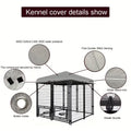 1Pconly Cover) Outdoor Dog Kennel Cover with 8pcs