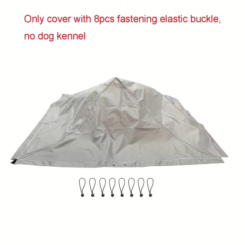 1Pconly Cover) Outdoor Dog Kennel Cover with 8pcs