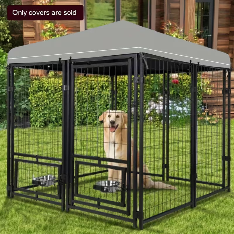 1Pconly Cover) Outdoor Dog Kennel Cover with 8pcs