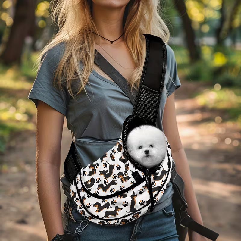Dachshund Print Small Dog Carrier Sling
