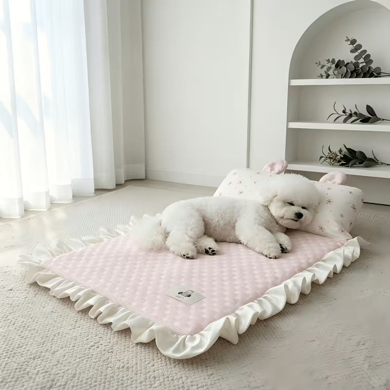 Pet Pillow, Four Seasons Universal Pleated Edge Cute Style Mattress Dog Pad,