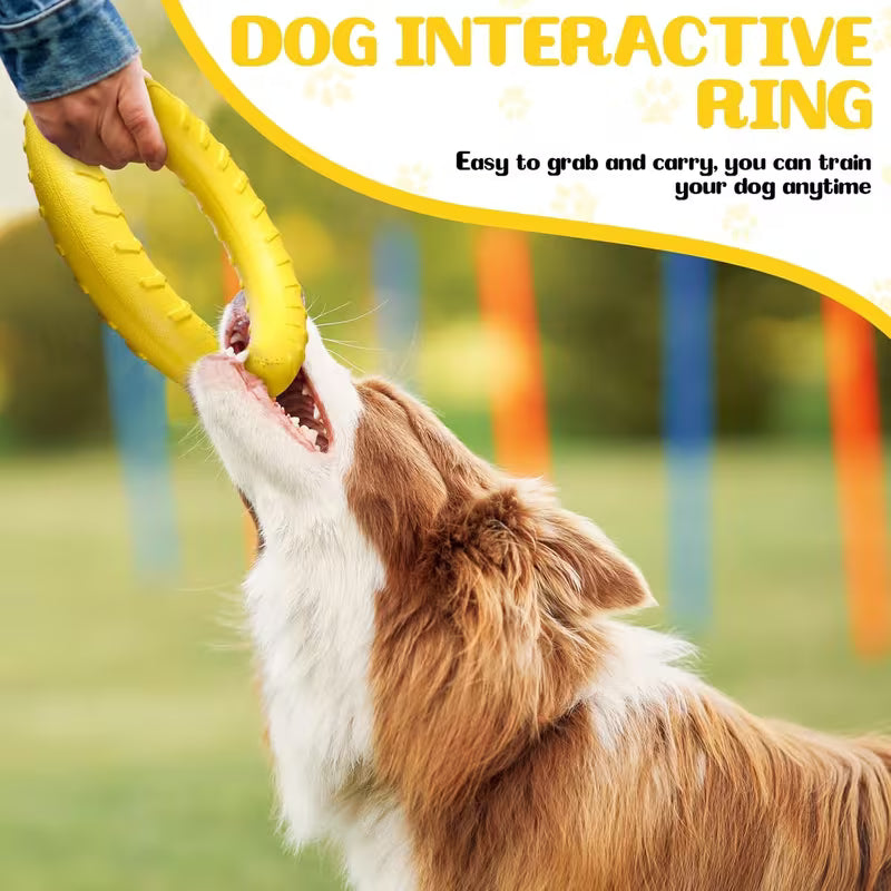 4pcs 7.48" Dog Ring Toys – Durable Chew & Fetch Training Toys