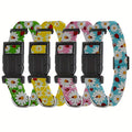 4-Piece Pink Floral Dog Collar Set – Adjustable Small Dog Collars