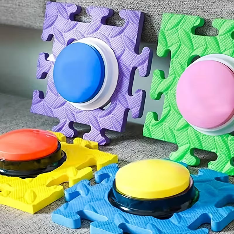 4pcs Recordable Pet Sound Buttons – Interactive Talking Training Toy