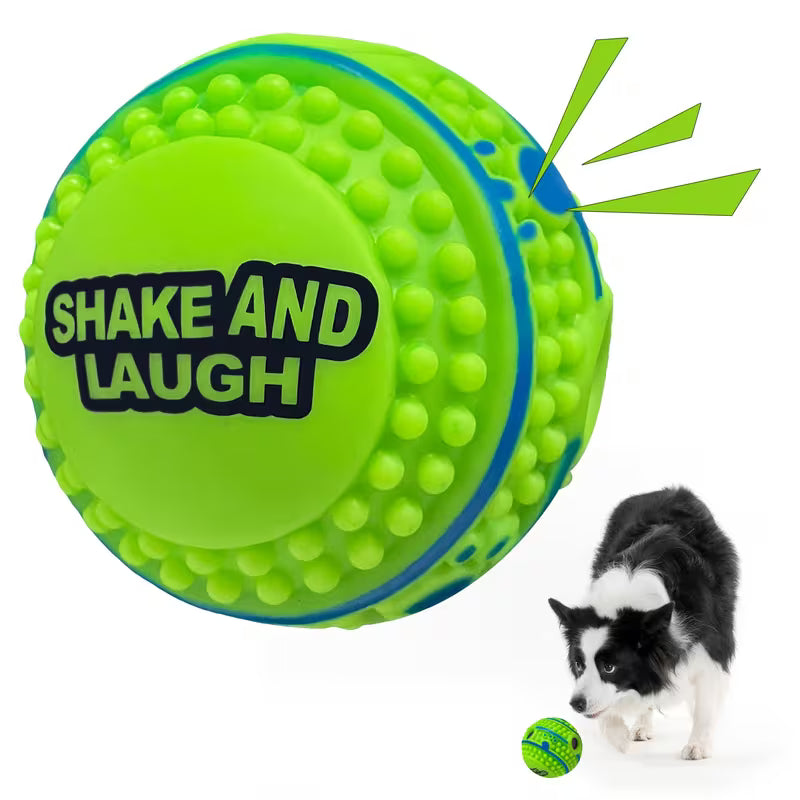 Interactive Rolling Dog Ball with Sound – Battery-Free Dog Toy