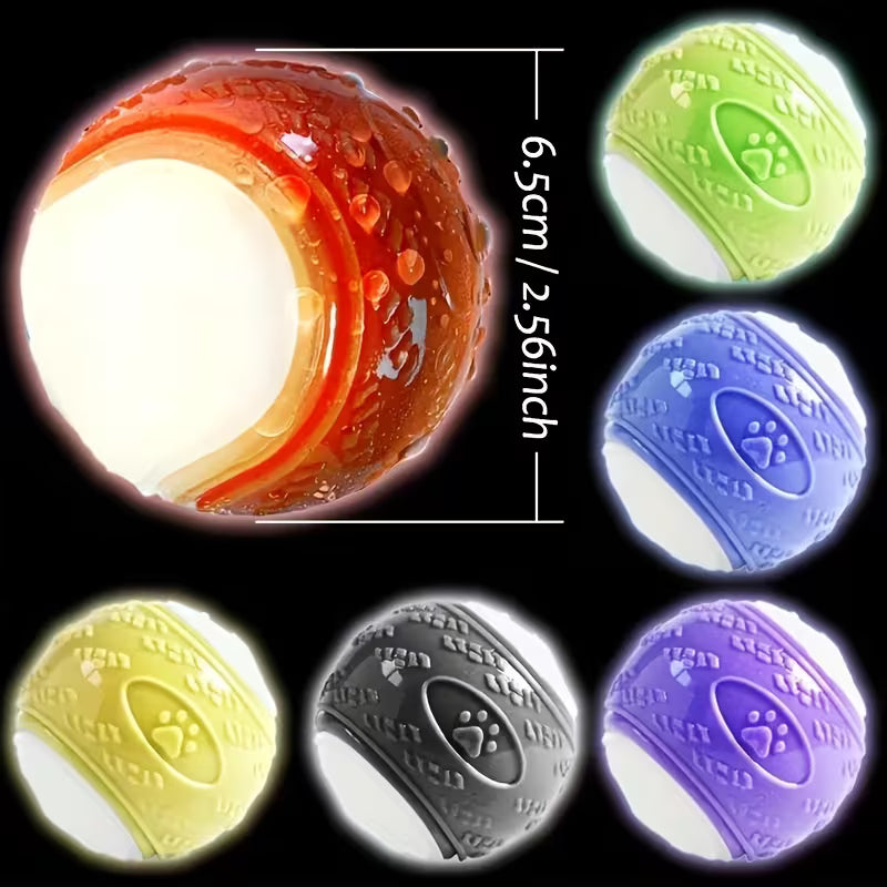 6-Pack Squeaky Natural Rubber Dog Balls – 2.5"