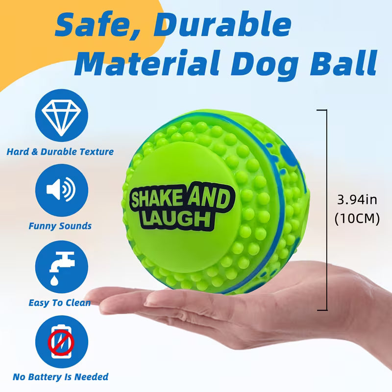 Interactive Rolling Dog Ball with Sound – Battery-Free Dog Toy