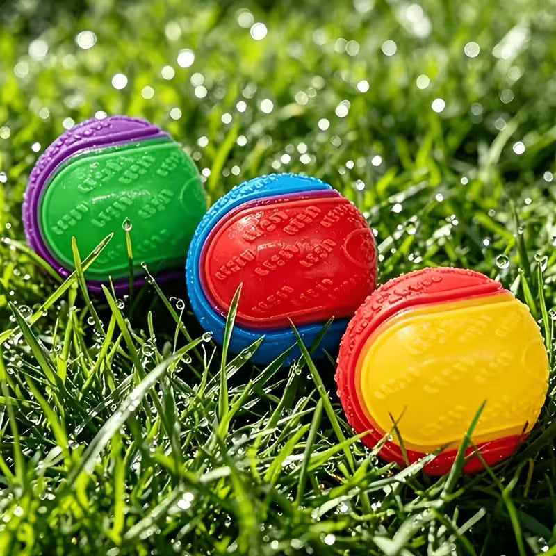 6-Pack Squeaky Natural Rubber Dog Balls – 2.5"