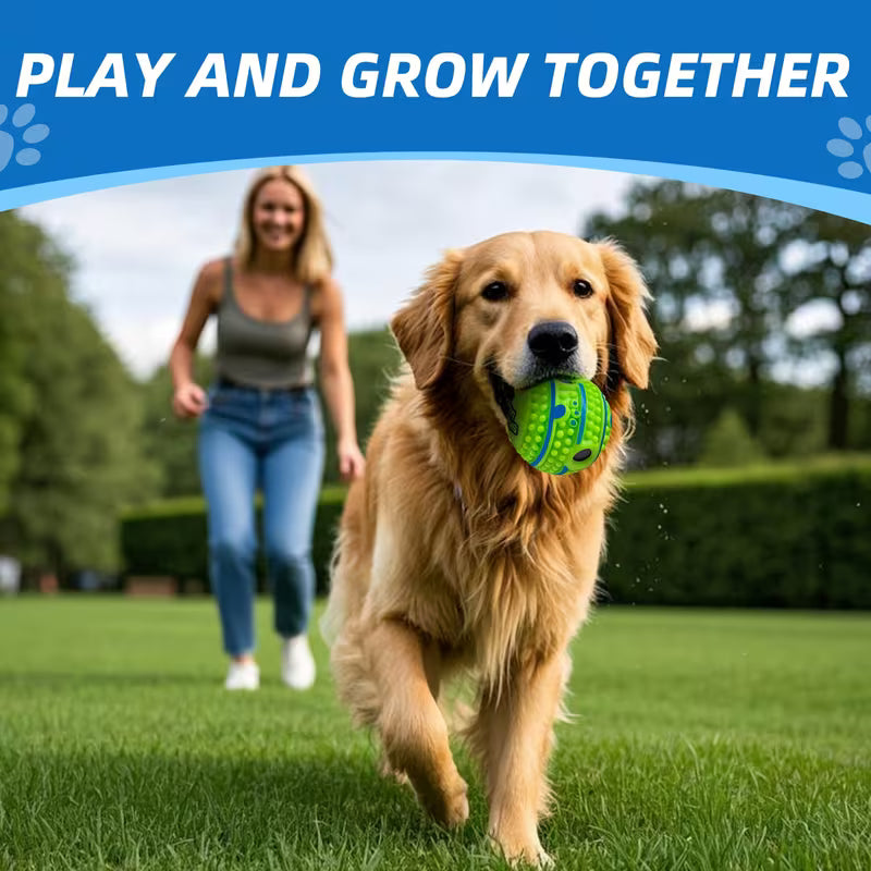 Interactive Rolling Dog Ball with Sound – Battery-Free Dog Toy