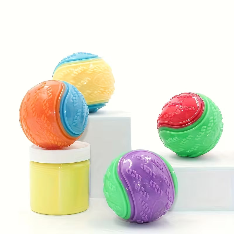 6-Pack Squeaky Natural Rubber Dog Balls – 2.5"