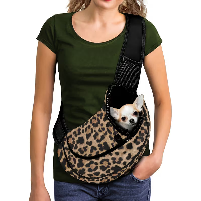 Leopard Print Pet Carrier Sling