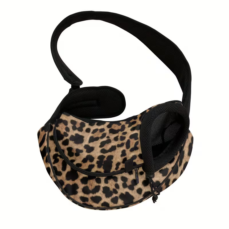 Leopard Print Pet Carrier Sling