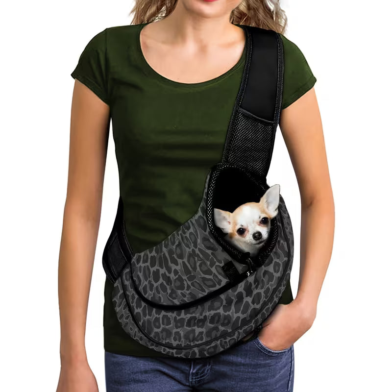 Leopard Print Pet Carrier Sling
