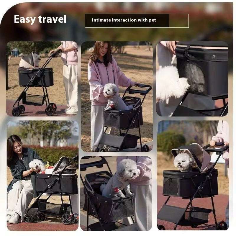 Pet Stroller Lightweight Foldable Cat Dog