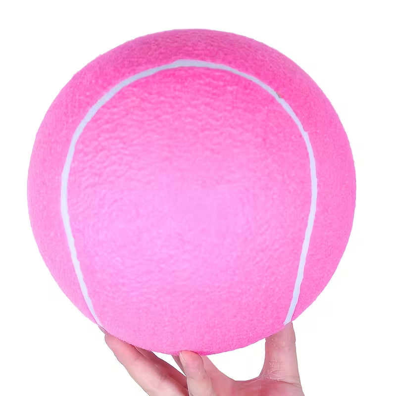 Large 9.45in Inflatable Tennis Ball Dog Toy with Pump – Pink