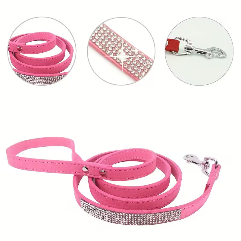 Personalized Rhinestone Cat Collar & Leash Set