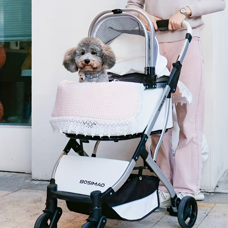 Pet Stroller Mat with Lace Trim