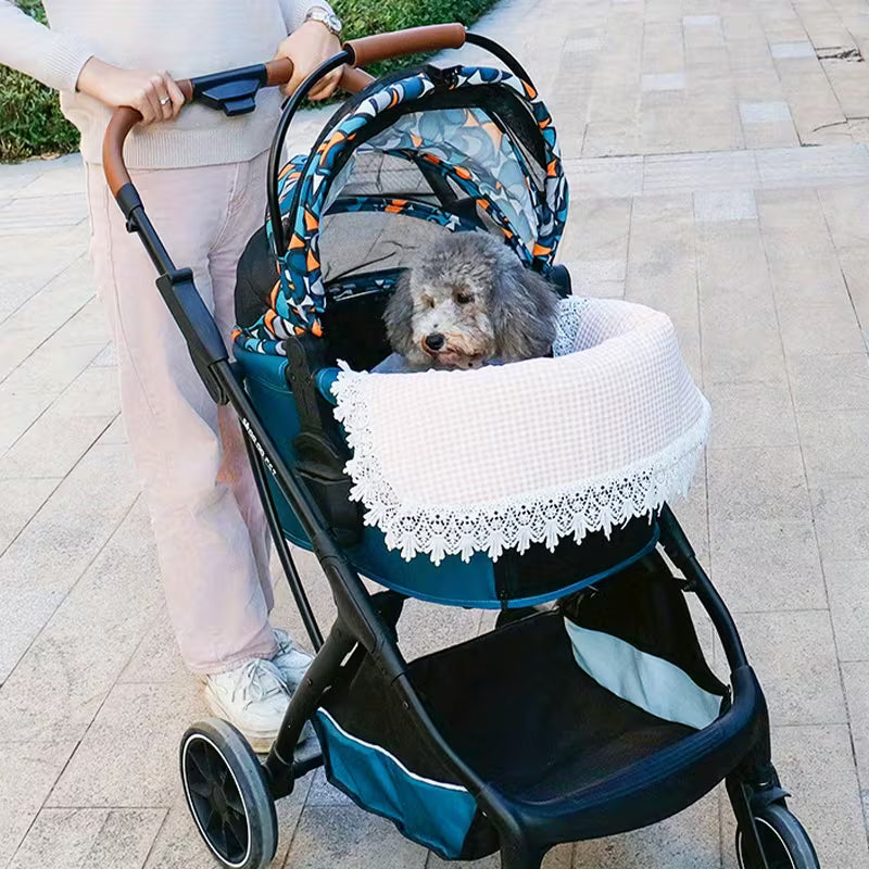 Pet Stroller Mat with Lace Trim