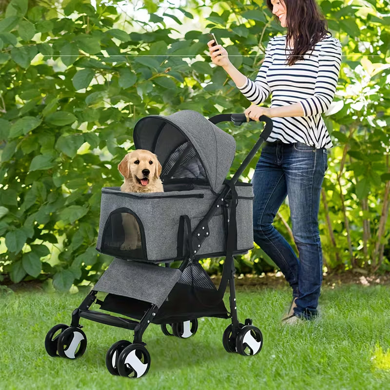 Large Foldable Pet Dog Stroller