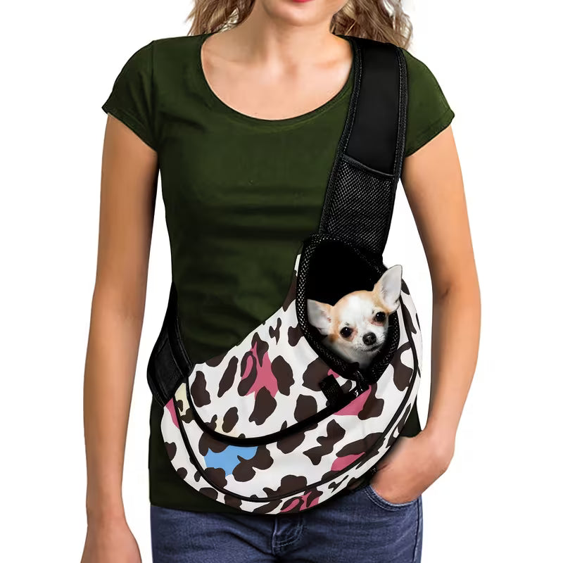 Leopard Print Pet Carrier Sling