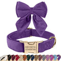 2-Piece Personalized Velvet Dog Collar & Bow Tie Set
