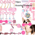 Pink Dog Chew Toy Set – Silicone Bite-Resistant Rope & Teeth Cleaning Toys