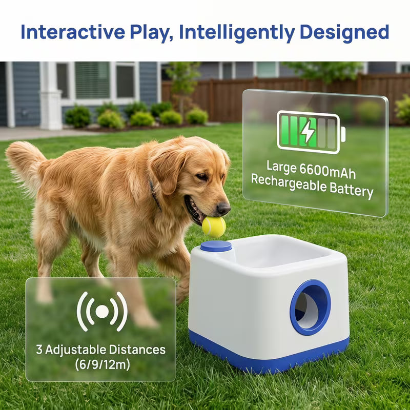 Automatic Dog Ball Launcher – Rechargeable Interactive Fetch Toy