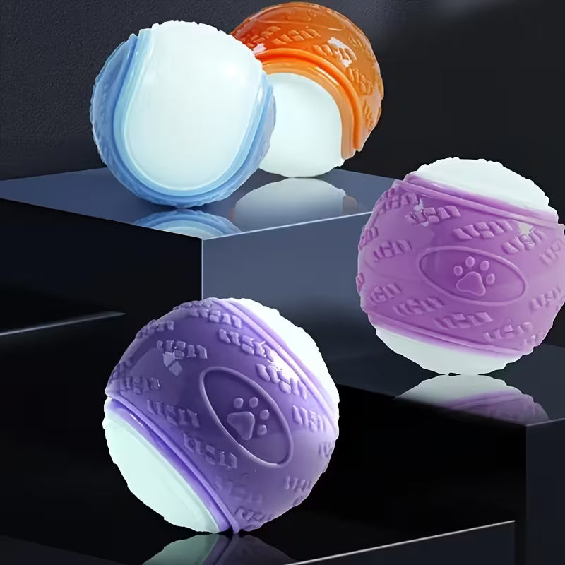 6-Pack Squeaky Natural Rubber Dog Balls – 2.5"