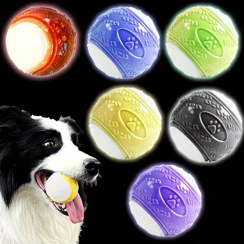 6-Pack Squeaky Natural Rubber Dog Balls – 2.5"