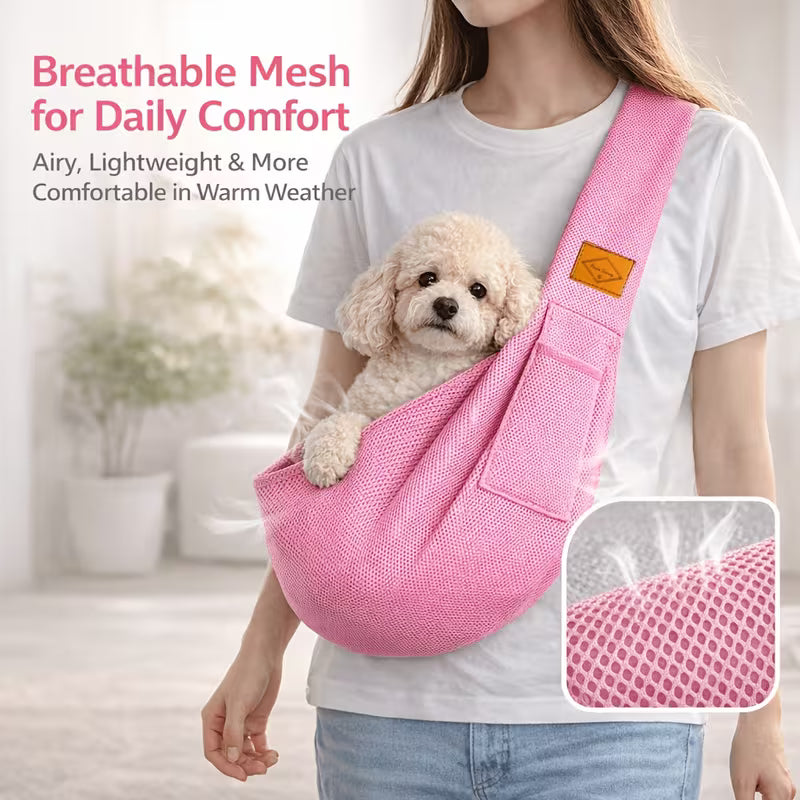 Paws Savvy Breathable Mesh Pet Sling Carrier