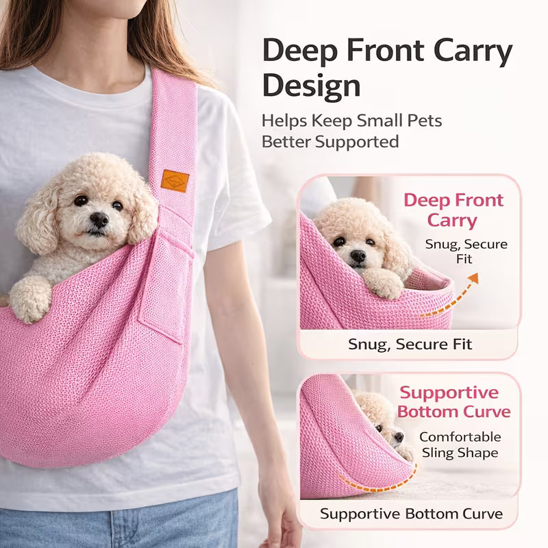 Paws Savvy Breathable Mesh Pet Sling Carrier