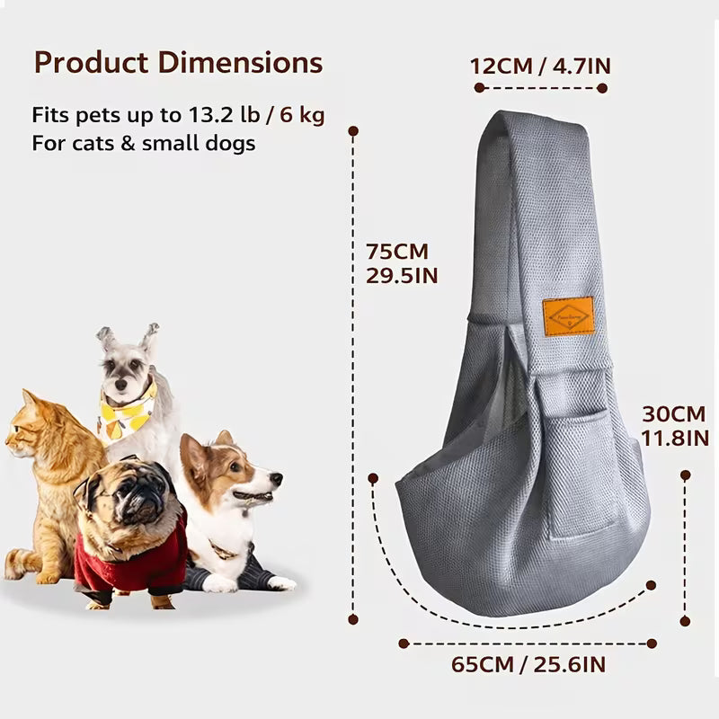 Paws Savvy Breathable Mesh Pet Sling Carrier