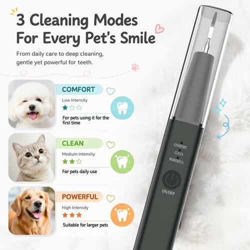 , Pet Teeth Cleaning, Interdental Cleaner with 3 Cleaning Modes