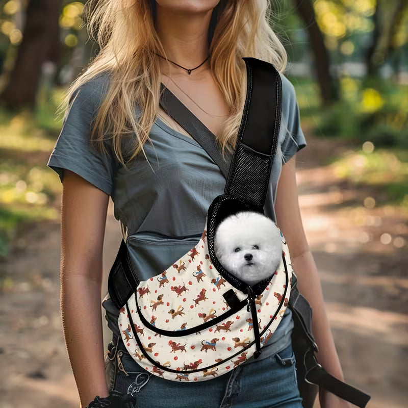 Dachshund Print Small Dog Carrier Sling