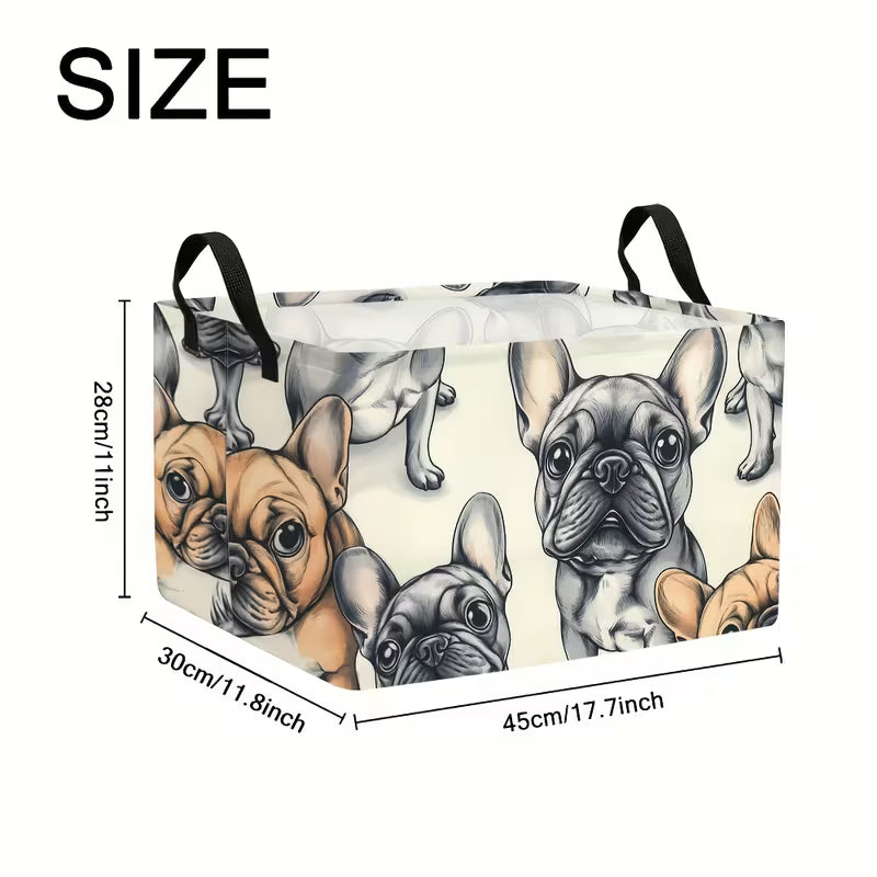 Cartoon Bulldog Storage Basket