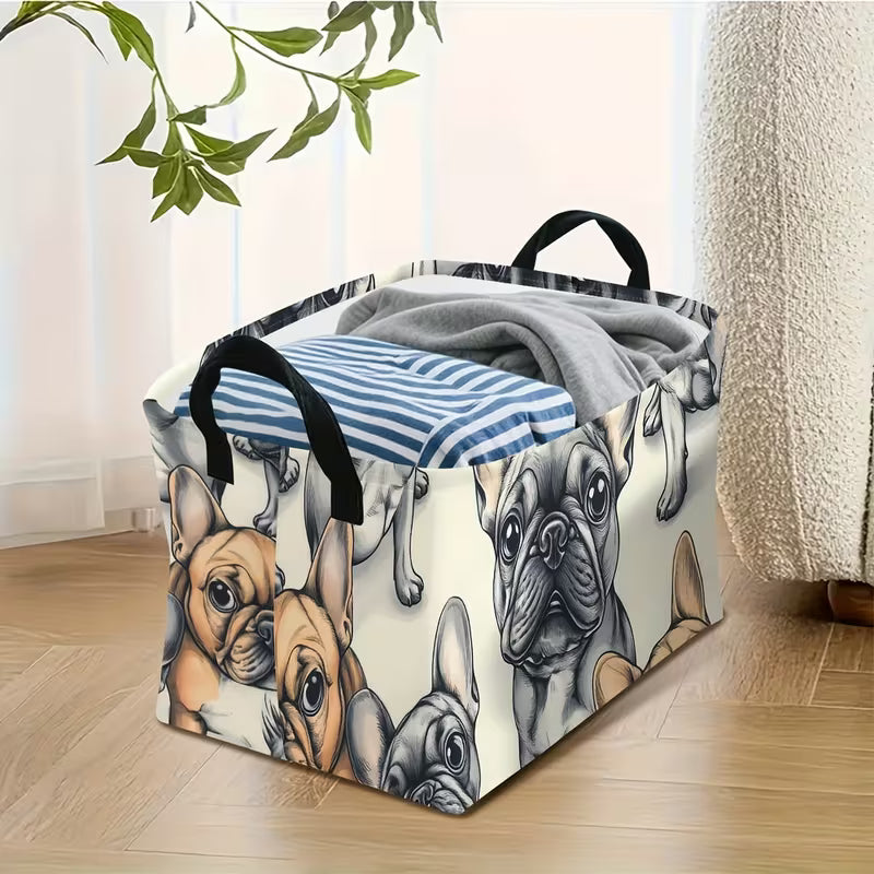 Cartoon Bulldog Storage Basket