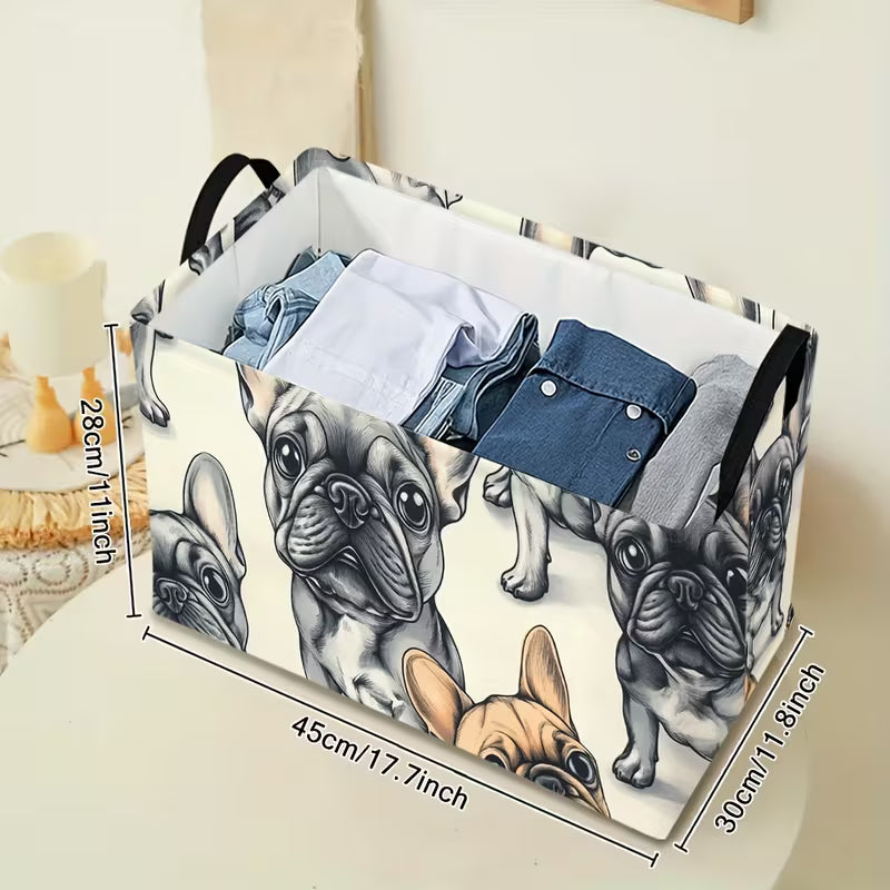 Cartoon Bulldog Storage Basket