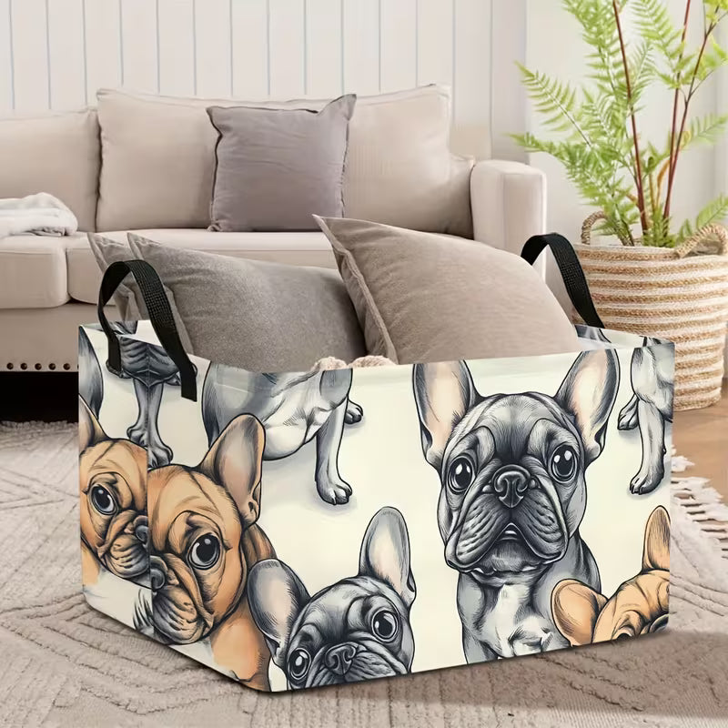 Cartoon Bulldog Storage Basket
