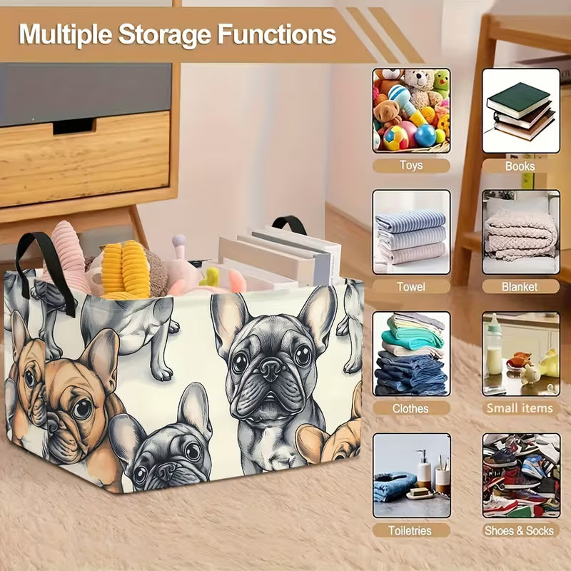 Cartoon Bulldog Storage Basket
