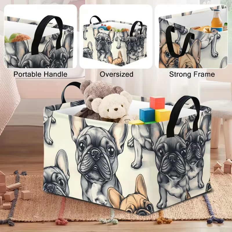Cartoon Bulldog Storage Basket