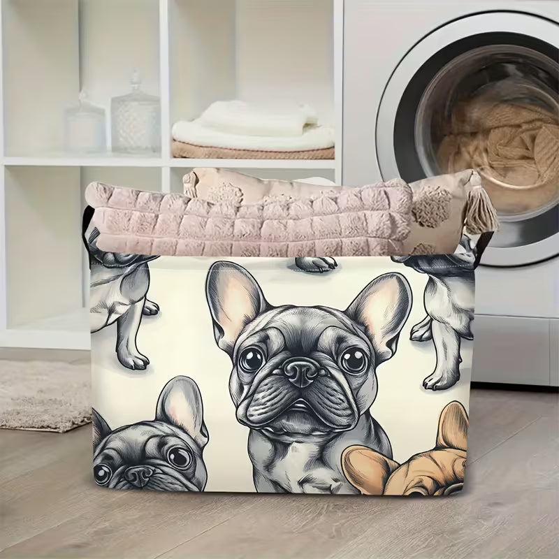 Cartoon Bulldog Storage Basket