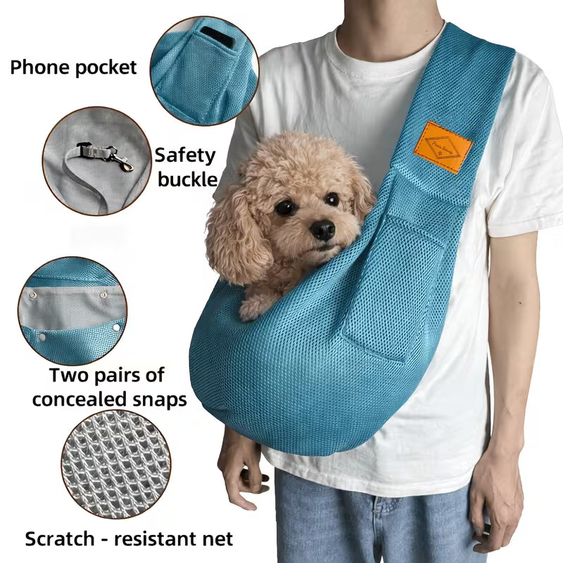 Paws Savvy Breathable Mesh Pet Sling Carrier