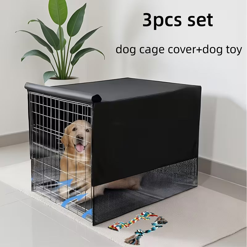 3-Piece Dog Crate Cover & Toy Set